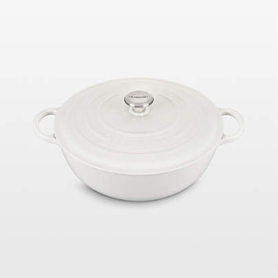 Le Creuset Signature 3.5-Qt. White Enameled Cast Iron Braiser Everyday ...