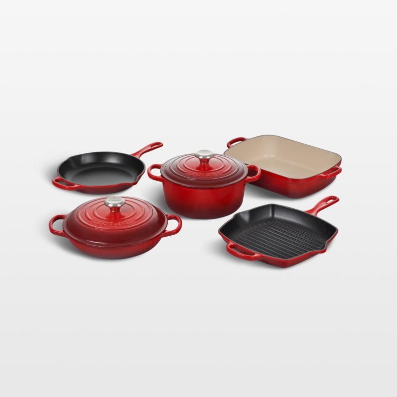 Le Creuset Cast Iron Cookware Set - 9 Piece Cerise