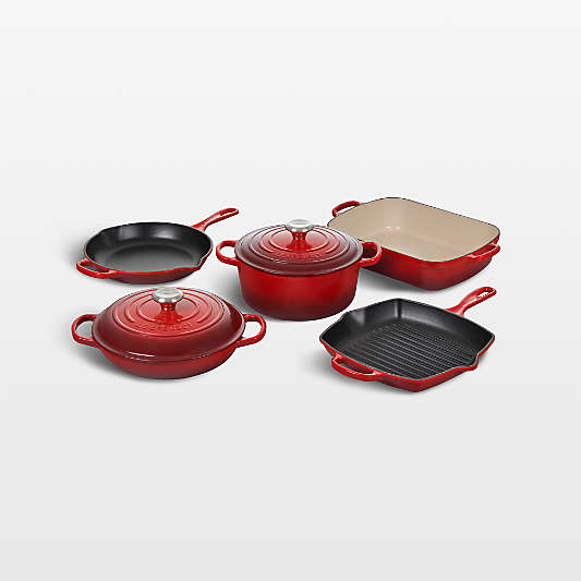 Le Creuset ® Signature 7-Piece Cerise Cast Iron Cookware Set