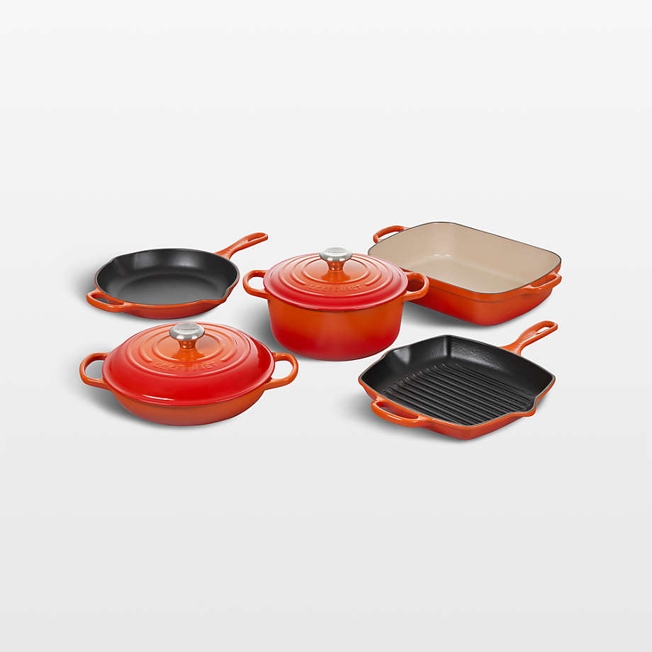5-Piece Signature Cookware Set with Stainless Steel Knobs (Flame Orange), Le  Creuset
