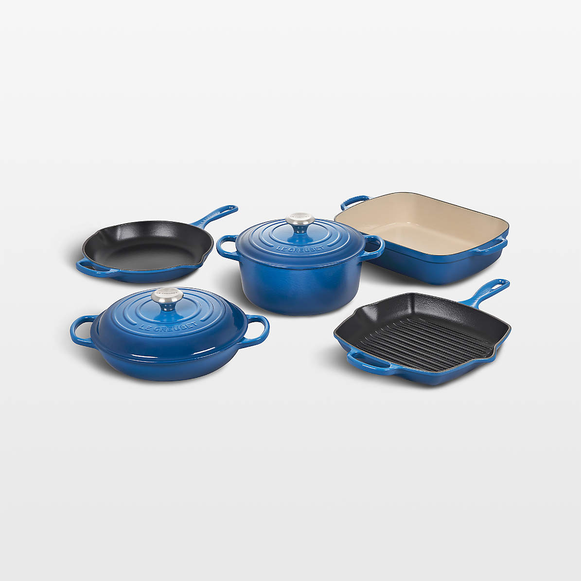  Le Creuset 20 Piece Kitchen Essentials Cookware Set with  Enameled Cast-Iron, Enameled Stoneware and Toughened Non-Stick - White:  Home & Kitchen