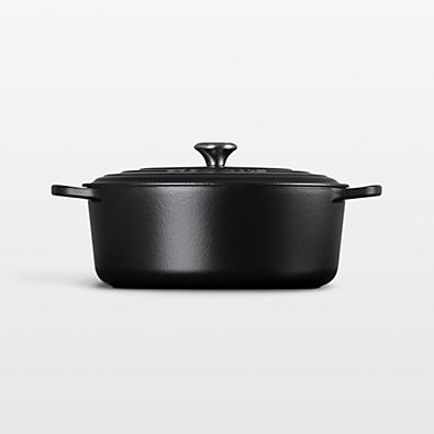View Le Creuset Signature ® 8-Qt. Licorice Enameled Cast Iron Oval Dutch Oven details