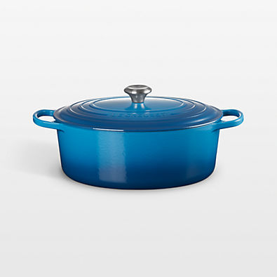 View Le Creuset ® Signature 8-Qt. Marseille Enameled Cast Iron Oval Dutch Oven details