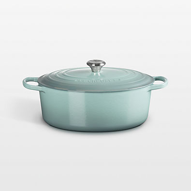 View Le Creuset ® Signature 8-Qt. Sea Salt Enameled Cast Iron Oval Dutch Oven details