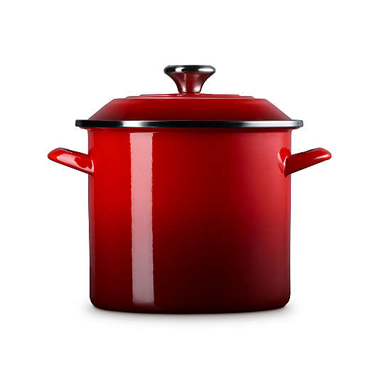 Le Creuset ® 8-Qt. Cerise Enameled Stockpot with Stainless Steel Knob