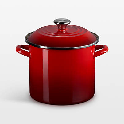 Le Creuset ® 8-Qt. Cerise Enameled Stockpot with Stainless Steel Knob