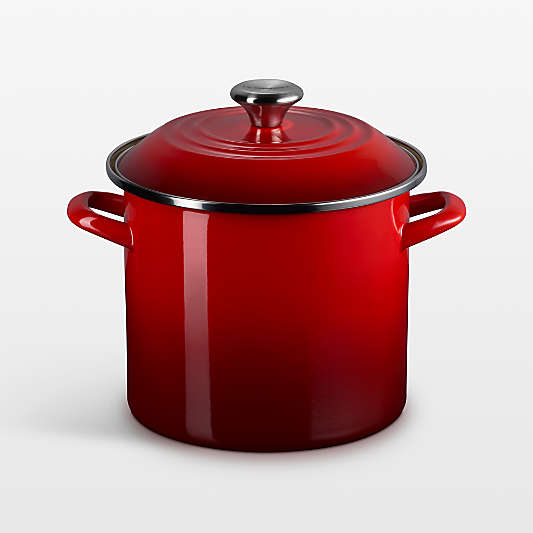 Le Creuset ® 8-Qt. Cerise Enameled Stockpot with Stainless Steel Knob