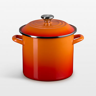 View Le Creuset ® 8-Qt. Flame Enameled Stockpot with Stainless Steel Knob details