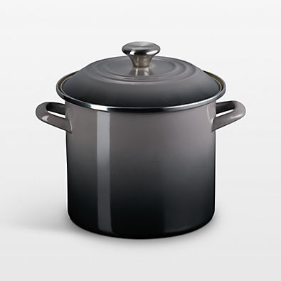 View Le Creuset ® 8-Qt. Oyster Enameled Stockpot with Stainless Steel Knob details