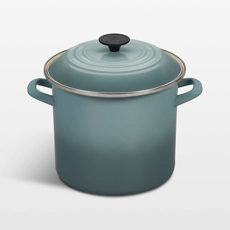 Le Creuset Sea Salt 8Qt. Enameled Stockpot + Reviews Crate & Barrel