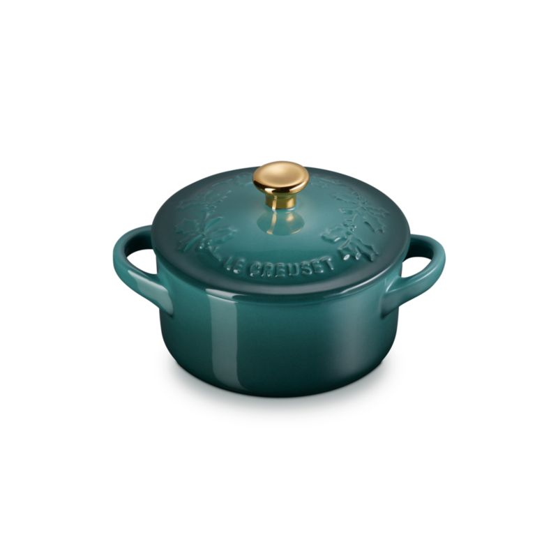 Le Creuset ® 8 oz. Artichaut Holly Mini Round Cocotte with Gold Knob - image 2 of 6