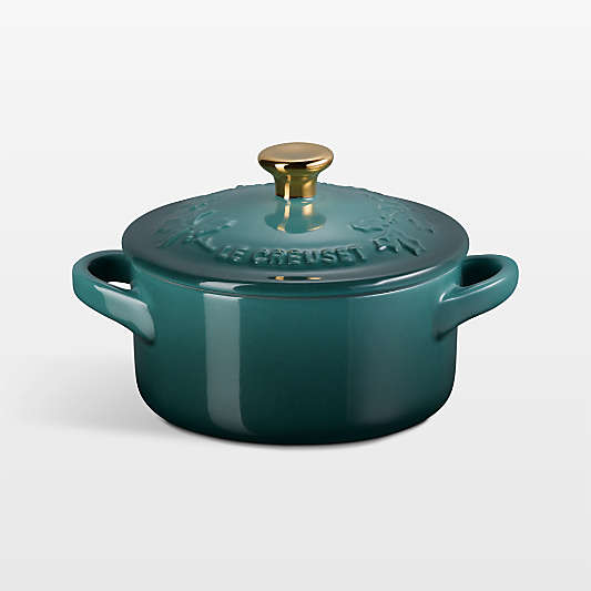 Le Creuset ® 8 oz. Artichaut Holly Mini Round Cocotte with Gold Knob