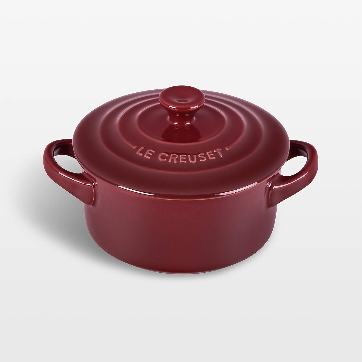 Round Mini Casserole Dish - Red, Cast Iron - Enameled, Stainless Steel Knob  - 8 oz, 5 1/4 x 4 x 3 - 1 count box
