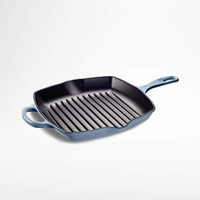 Le Creuset ® Signature 9.5"/24 cm Chambray Enameled Cast Iron Square Griddle Pan