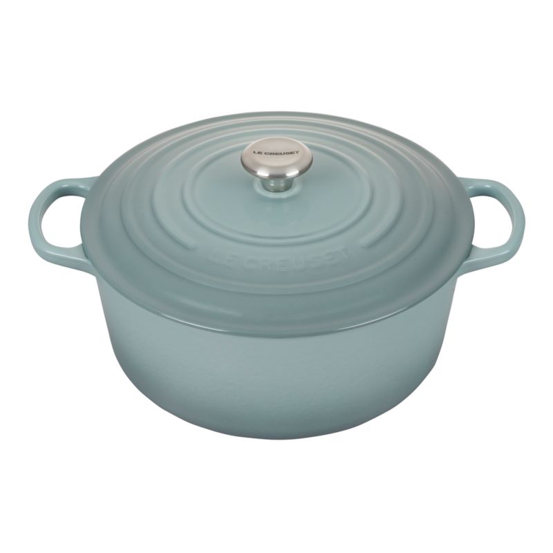 Le Creuset Signature 9-Qt. Sea Salt Blue Enameled Cast Iron Dutch Oven ...