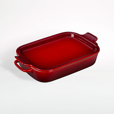 View Le Creuset ® Cerise Rectangular Baker with Platter Lid details