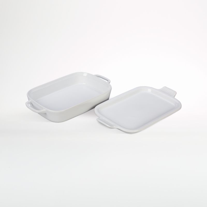 Le Creuset ® Rectangular White Ceramic Baking Dish with Platter Lid - image 1 of 4