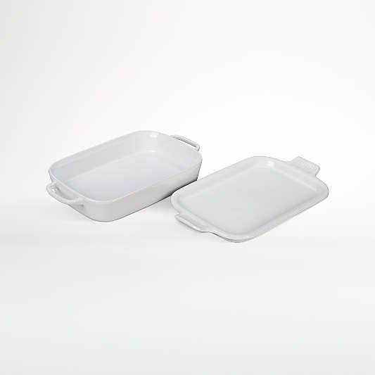 Le Creuset ® Rectangular White Ceramic Baking Dish with Platter Lid