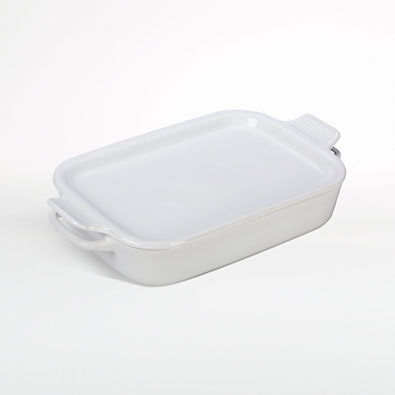 View Le Creuset ® White Rectangular Baking Dish with Platter Lid details