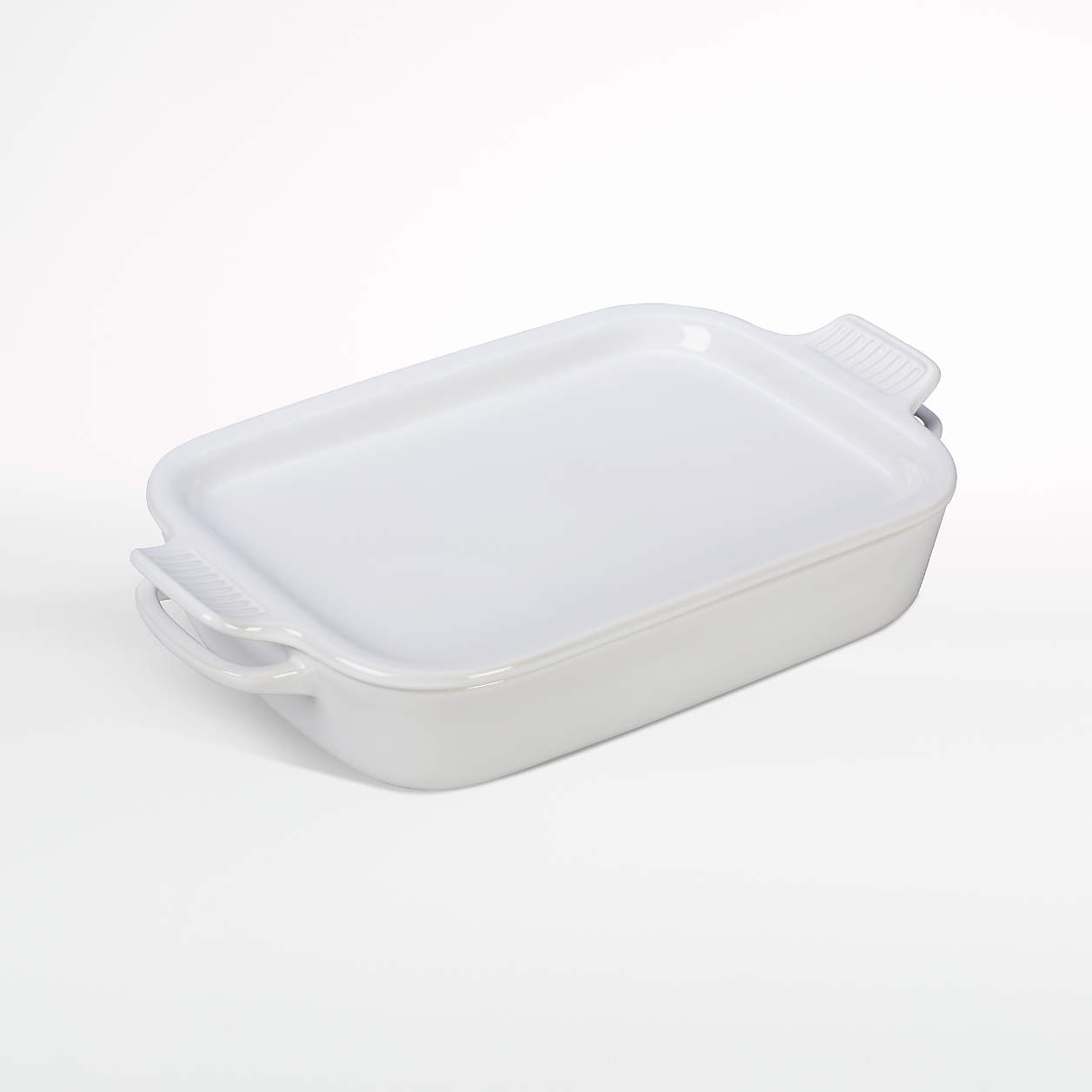 Le Creuset White Ceramic Baking Dish with Platter Lid