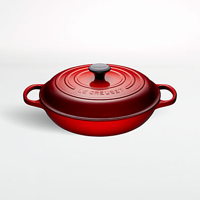 View Le Creuset ® Signature 3.5L/3.7-Qt. Cerise Enameled Cast Iron Braiser details