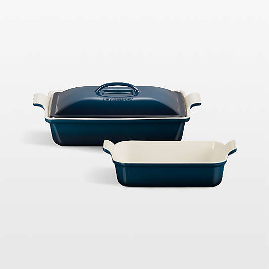 Le Creuset Nuit 3-Piece Heritage Casserole and Rectangular Baking Dish Set