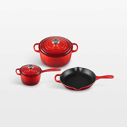 Le Creuset ® Signature Cerise Enameled Cast Iron 5-Piece Cookware Set