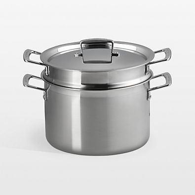 View Le Creuset ® Classic Stainless Steel 7.5-Qt. Deep Pasta Pot with Lid and Sieve details
