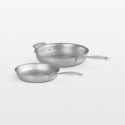 Le Creuset ® Classic Stainless Steel 9.5" and 11" Fry Pan Set