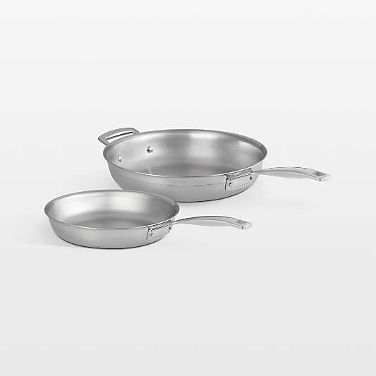 Le Creuset ® Classic Stainless Steel 9.5" and 11" Fry Pan Set