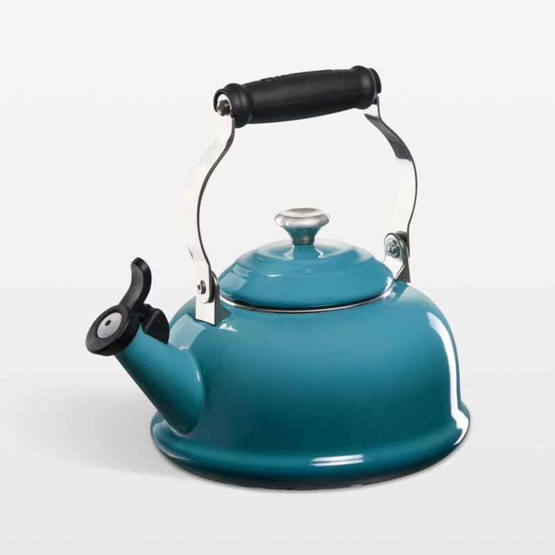 Le Creuset Classic Caribbean Blue Kettle | Crate & Barrel