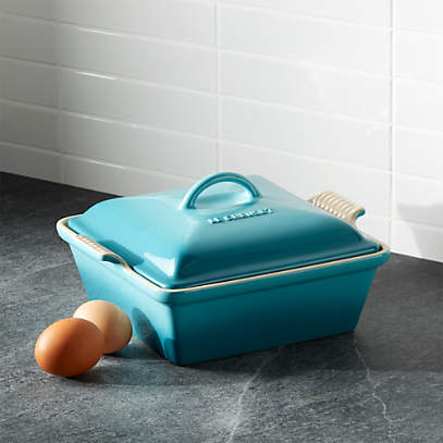 Le Creuset Heritage Covered Square Caribbean Blue Stoneware