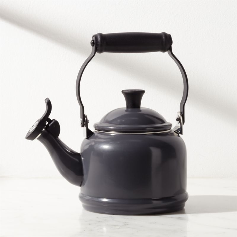 Caraway Home Graphite Stovetop Whistling Tea Kettle with Gold