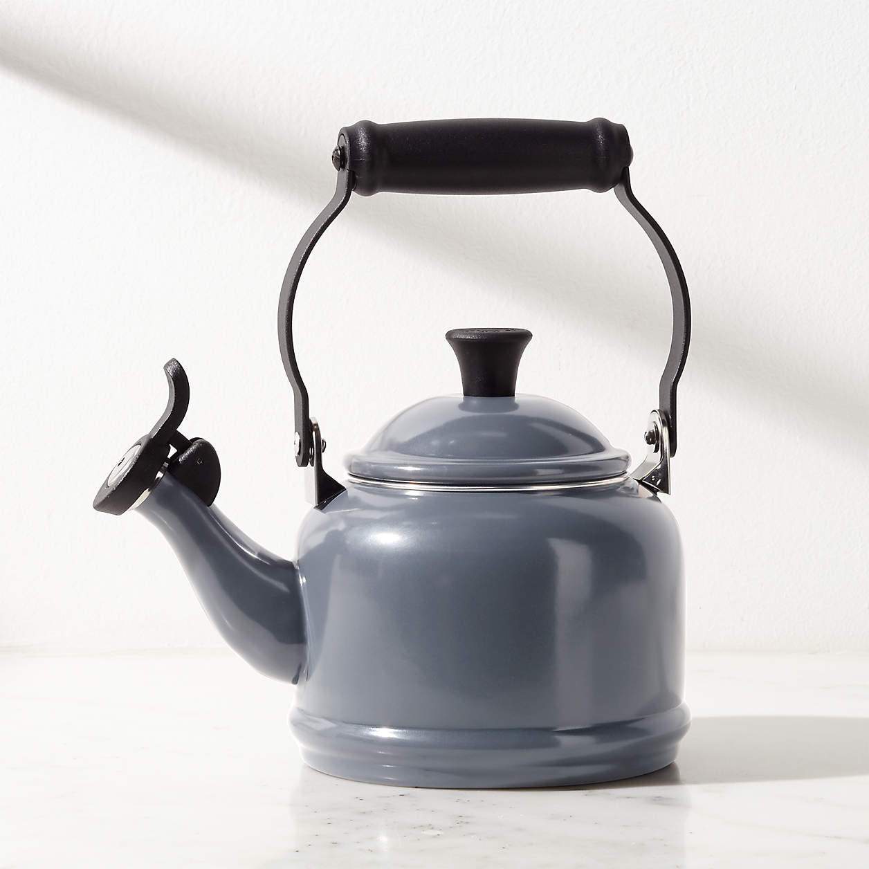 Le Creuset Demi 1.25Quart Graphite Grey Stovetop Whistling Tea Kettle