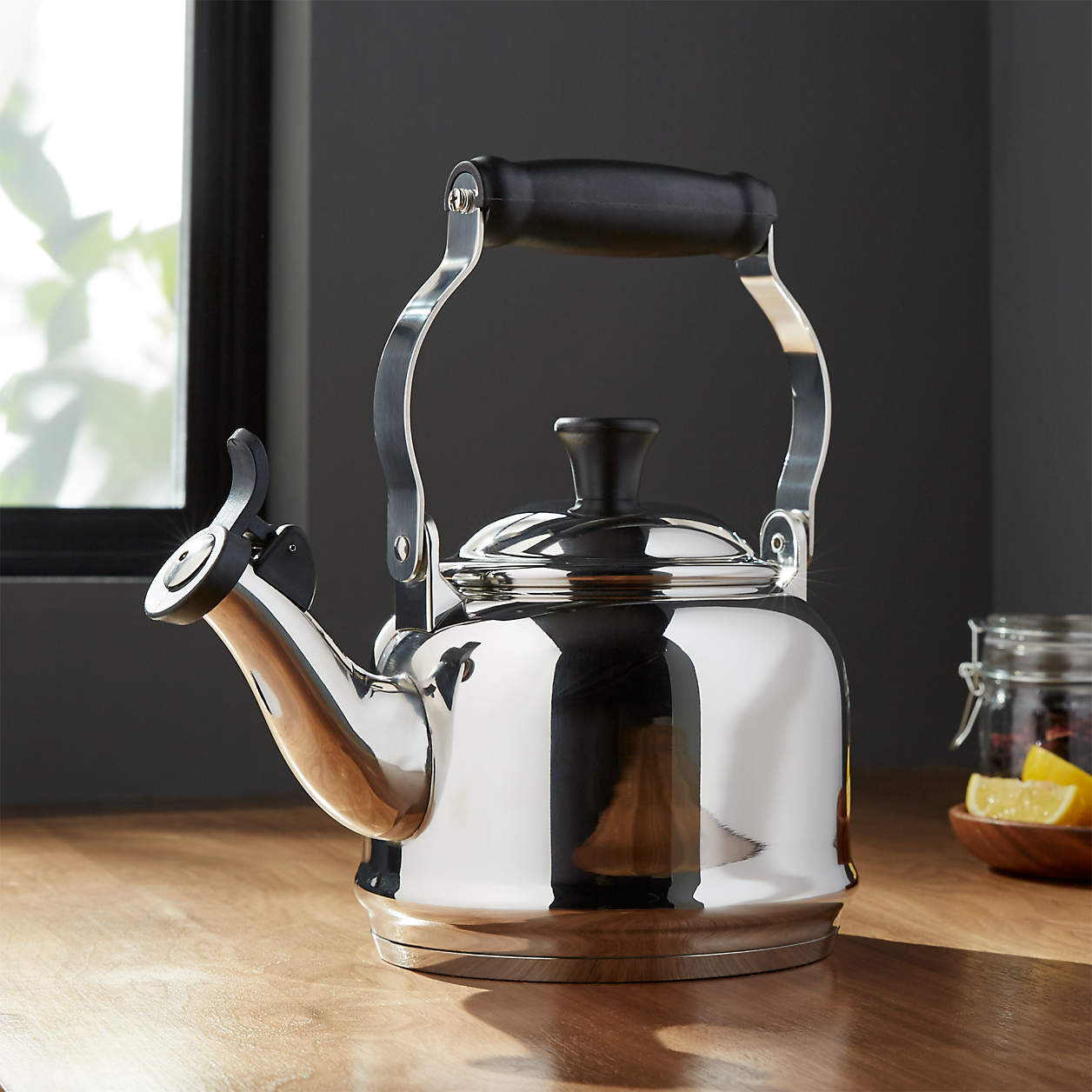 Le Creuset 1.25 qt. Demi Stainless Steel Whistling Tea Kettle + Reviews Crate & Barrel