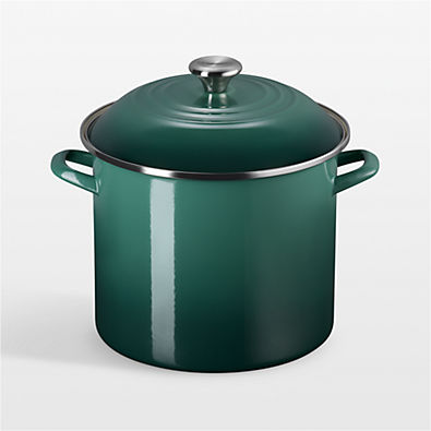 View Le Creuset ® 12-Qt. Artichaut Enameled Steel Stockpot with Stainless Steel Knob details