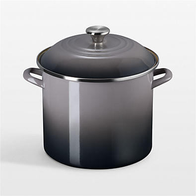 View Le Creuset ® 12-Qt. Oyster Enameled Steel Stockpot with Stainless Steel Knob details