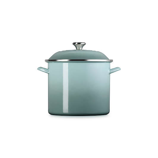 Le Creuset ® 12-Qt. Sea Salt Enameled Steel Stockpot with Stainless Steel Knob
