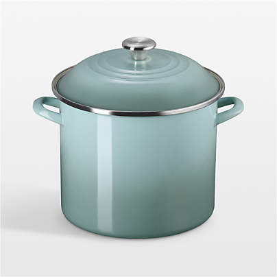 Le Creuset ® 12-Qt. Sea Salt Enameled Steel Stockpot with Stainless Steel Knob