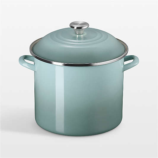Le Creuset ® 12-Qt. Sea Salt Enameled Steel Stockpot with Stainless Steel Knob