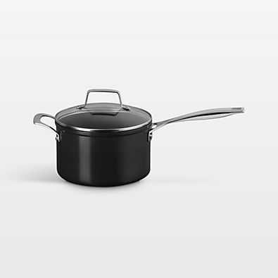 View Le Creuset ® Essential Ceramic Non-Stick 4-Qt. Saucepan with Glass Lid details