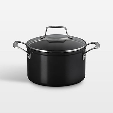 View Le Creuset ® Essential Ceramic Non-Stick 4-Qt. Stock Pot with Glass Lid details