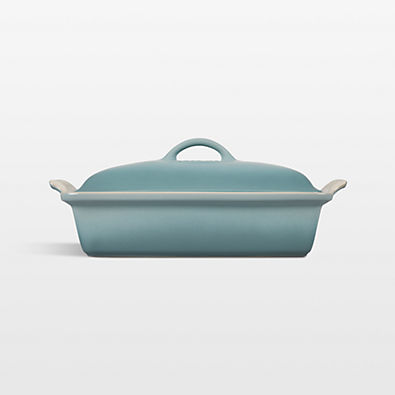 View Le Creuset ® 4-Qt. Heritage Sea Salt Covered Rectangular Casserole details