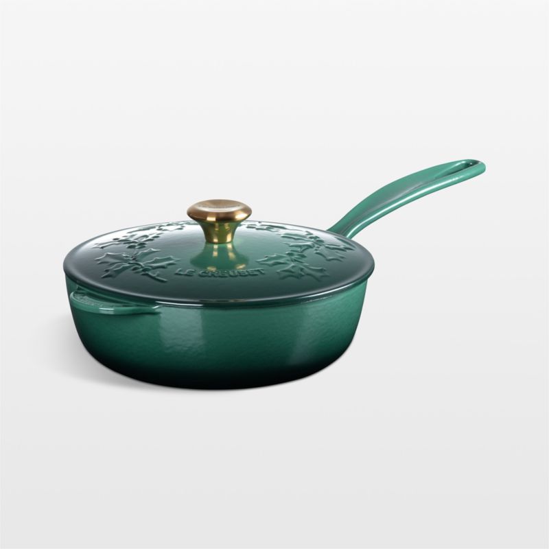 Viewing product image Le Creuset ® Traditional Holly Artichaut 2.25-Qt.Round Saucier with Gold Knob - image 1 of 7