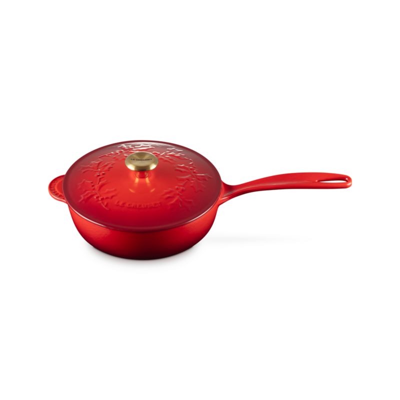 Le Creuset ® Traditional Holly Cerise 2.25-Qt. Round Saucier with Gold Knob - image 3 of 6