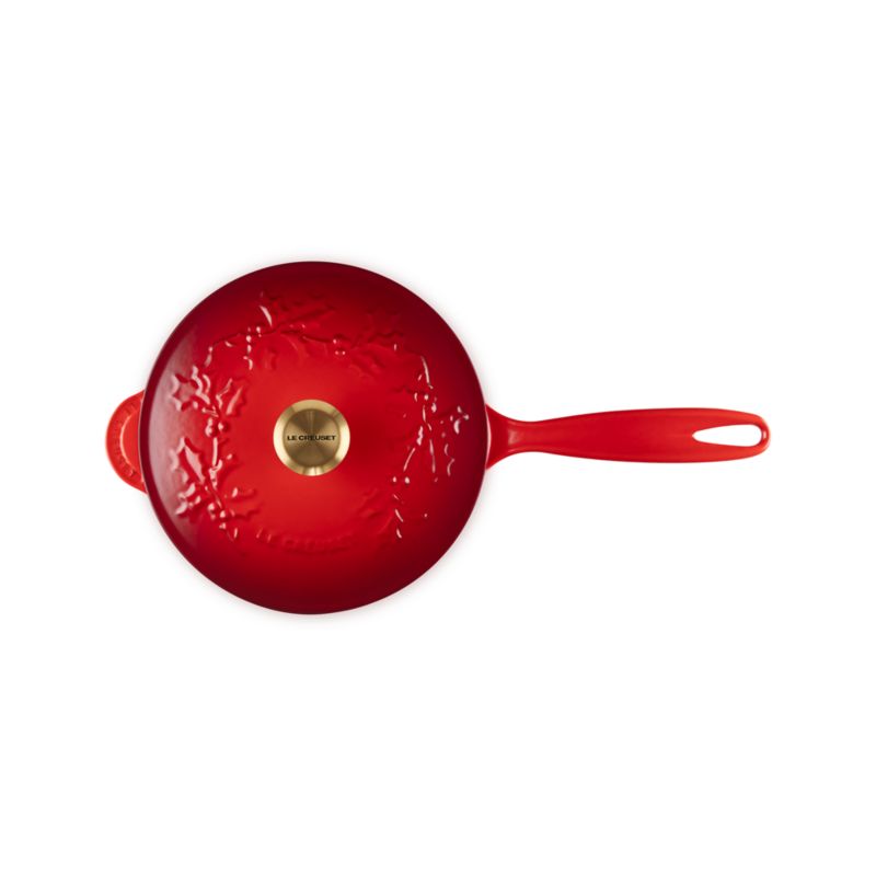 Le Creuset ® Traditional Holly Cerise 2.25-Qt. Round Saucier with Gold Knob - image 5 of 6