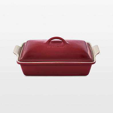 View Le Creuset ® Heritage Rectangular 9"x13" Rhone Ceramic Baking Dish with Lid details
