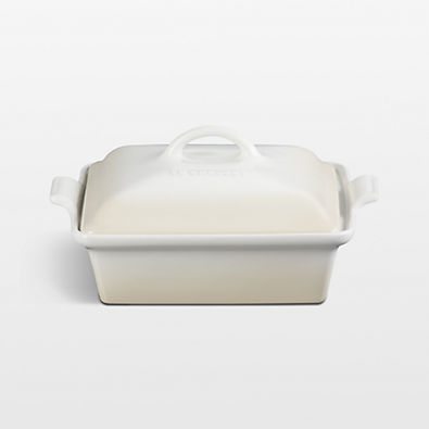 View Le Creuset Heritage 2-Qt. Square Covered Casserole in Meringue details