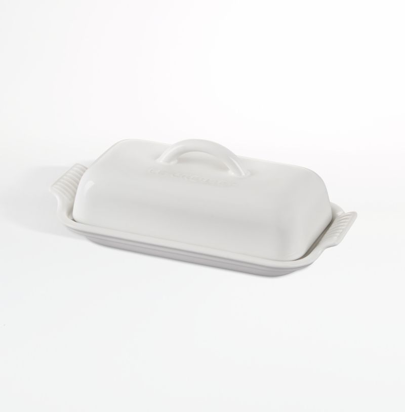Le Creuset Heritage White Butter Dish | Crate & Barrel