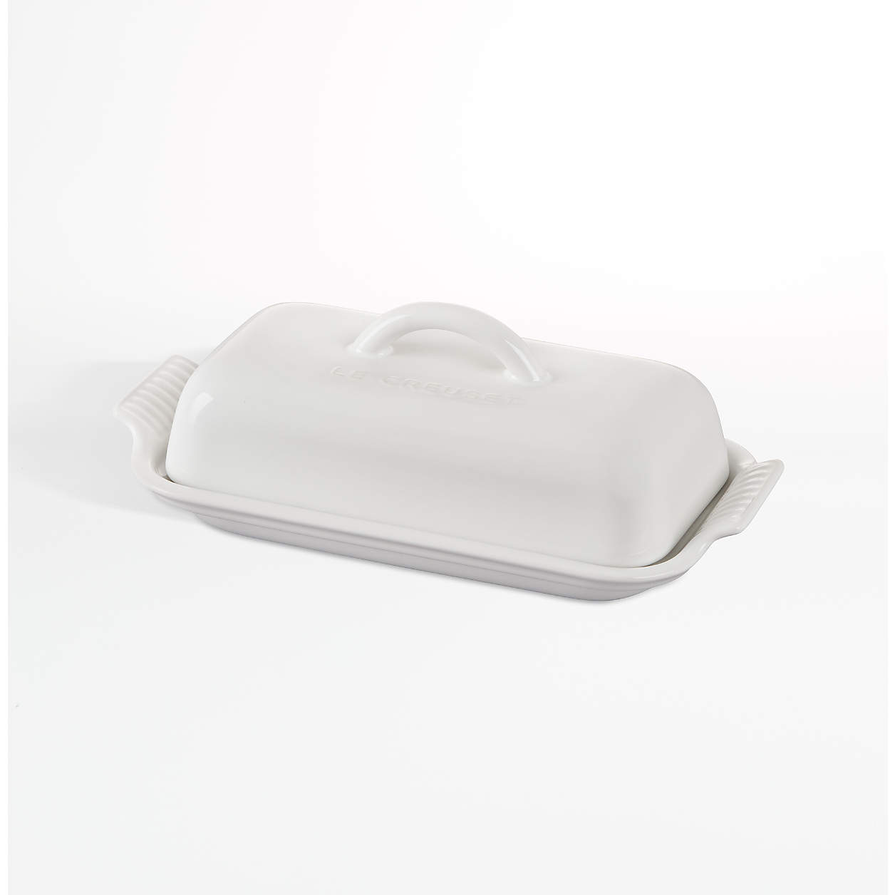 Le Creuset Heritage White Butter Dish + Reviews Crate & Barrel